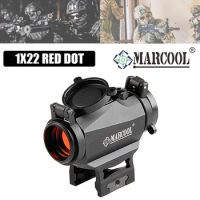 Marcool 1x22 Red Dot Scope Tactial 8 Levels Daylight 2 MOA Dot Reflex Sight With Picatinny Mount For Shotgun MSR Rifle Carbines