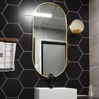 浴室鏡北歐風子衛生間鏡子衛浴鏡廁所洗手間鏡子壁掛鏡橢圓化妝鏡
