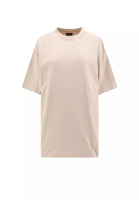 BALENCIAGA Cotton t-shirt with rhinestones Balenciaga Back logo - BALENCIAGA - Beige