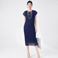 Z4037 One Size (45-75kg) Mesh Loose WomenS Summer Double-Layer Mid-Length Seaside Wear Three-House D