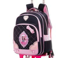School bag trolley Kids Wheeled Backpacks Children Backpack with wheels Student Rolling Bag For girls Travel Backpack bags