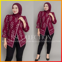 RS Collection Blouse Wanita Premium Tenun Troso Elegan Asimetris S M L XL XXL Batik Kerja Casual For