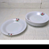 Piring Plastik Ayam Jago Semi Melamine Lucu Mengkilap Murah
