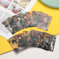 16 Pcs Jujutsu Kaisen Demon Slayer Card PVC Transparent Card Photo Card Anime Peripheral Character Collection Card Festival Gift