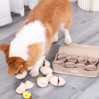Snuffle Mat for Dogs Slow Feeding Mat Durable Dog Interactive Mat with Squeaky Puzzle Toys Plush Eggs Toys for Nose