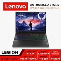 2025 New [RTX 4070 |i9-14th Gen] Lenovo LEGION 7 16IRX9 | 83FD0011SB | 16" 3.2K (3200x2000) IPS 430n