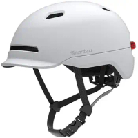 Smart 4U Helmet Waterproof Scooter Helmet with LED Warning Light for Xiaomi M365/Max G30 Electric Scooter Bike Cycling Helmet