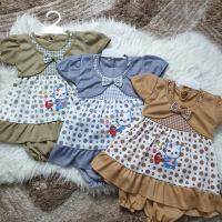 Setelan Dress bayi perempuan 0 12 bulan motif hello kitty