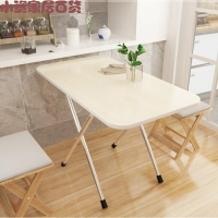 家用小桌子現代折疊房間圓餐桌學習餐桌四方形白色枱臥室置地臺式