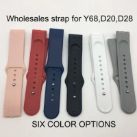 2021 newest wholesales Silicone Wrist Strap belt for D20 Y68 D28 Smart Watch Soft TPU SIX colors Replaceable Belts watch band