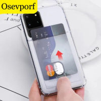 Credit Card Holder Transparent Case For Samsung S23 A51 A71 A50 A70 A21 Fashion Shockproof Silicone Coque for Samsung 9 10 Note