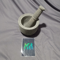 Lumpang 16CM Set Batu Asli Tumbukan Alu Mortar Peste Penum Bank Lesung Deplokkan Handmade 100% Batu 