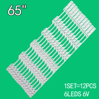 12 pieces suitable for TCL 65 inch L65P1-CUD LED backlight strip 6 lights YHF-4C-LB6506-YH01J TOT-65P1-C-12X6-3030C LVU650ND1L 6