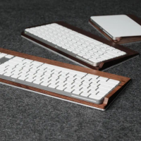 Kashcy Walnut Solid Wooden Tray Palm Rest For Magic Keyboard Magic Trackpad Wrist Support Pad Aluminum alloy wool felt bottom