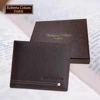 【Roberta Colum】諾貝達 男用專櫃皮夾 8卡片短夾(23154-2咖啡)