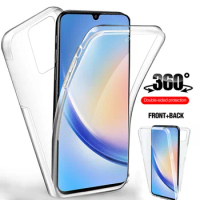 Smsung A34 Fundas 360° Silicone TPU Front + PC Back Case For Samsung Galaxy A34 A 34 Double Transparent Protect Full Body Cover