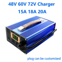 48V 20A 18A Charger 60V 72V 15A 18A Gel battery Maintenance-free battery for 60v 72v 15A AGM GEL Lead Acid Battery LCD Display