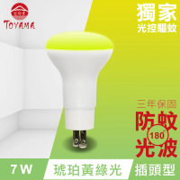 【TOYAMA特亞馬】LED自動防蚊燈泡7W 插頭型(琥珀黃綠光)