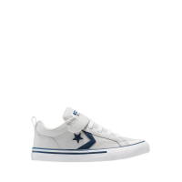 Converse Pro Blaze Strap Leather Easy-On Boy's Sneakers - Barely Grey/Navy/White