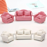 1:12 Mini Sofa Pillow Couch Chair Lounge Dollhouse Furniture Interior Scene Decorations Modeling Craft Toy Miniature Accessories