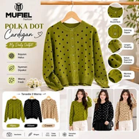 CARDIGAN RAJUT POLKA DOT WANITA – MUFIEL FASHION All Size fit to L AVOCADO