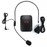 1 Set FM Wireless Headset Microphone FM Radio Amplifier FM Transmitter Headset With Both Headset MIC Collar Clip-On MIC