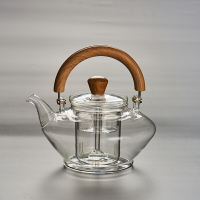 圣裔堂 蒸煮兩用大容量煮茶器磁吸式提梁壺耐高溫玻璃加厚蒸茶壺