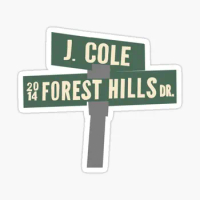 J Cole 2014 Forest Hills Dr 5PCS Car Stickers for Room Background Kid Cute Fridge Home Window Motorcycle Luggage Wall Cartoon