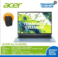 LAPTOP ACER PINK BARU MURAH Aspire Lite 14 AL14 32P Intel Core 3 N355 8GB SSD 512GB 14 inch GARANSI 