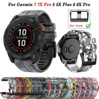 Fenix7 7X Pro Watchband For Garmin Fenix 6 6X Pro 5 5X Plus 3HR Silicone 26mm 22mm Quick Release Watch Easyfit Wrist Band Strap