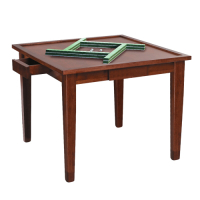 柏蒂家居-傑文2.8尺多功能實木餐桌/麻將桌(可夾紙)-85x85x75cm