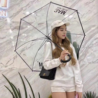 雨傘加厚大號漸變彩色透明雨傘男女創意長柄自動傘廣告傘定做印字LOGO