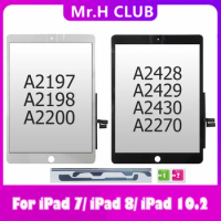 For iPad 7 10.2 2019 7th Gen A2197 A2198 A2200 iPad 8 Touch Screen Digitizer Outer Glass Panel Replacement No/With Button