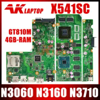 X541SC Laptop motherboard For Asus X541S D541SC Notebook mainboard N3050 N3060 N3150 N3160 N3700 N3710 CPU 4GB RAM GT810M