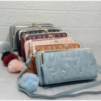 tas selempang hp wanita import terbaru/tas dompet hp behel wanita/forever love Kulit PU