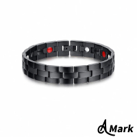 【A MARK】經典鍊帶設計能量磁石鑲嵌316L鈦鋼手鍊(鈦鋼手鍊 磁石手鍊 鍊帶手鍊)