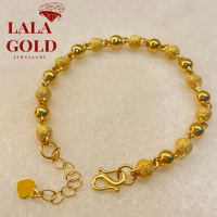 กำไลข้อมือชุบทอง LalaGold น้ำหนัก 10 กรัม ดีไซน์โปร่ง พร้อมลวดลายประณีตจากทองคำเวียดนาม แบงก์ออฟกรุง