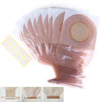 10pcs Colostomy Bags 65mm Hole One-piece Drainable Ostomy Bags Stoma Care Pouch With Clips Closure Colostomy Bag Prevent Leakage