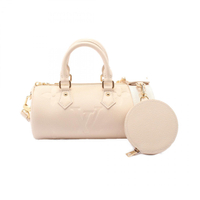 LOUIS VUITTON LV 路易威登 米黃色 壓紋牛皮 Papillon BB 圓筒包 肩背包 M45994 【二手名牌BRAND OFF】