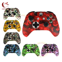 Silicone Protective Skin Case for XBox One X S Controller Protector Water Transfer Printing Camouflage Cover Grips Caps 1pcs