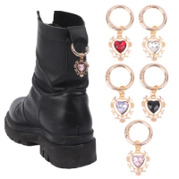 Diamond Heart-Shaped Martin Boots Shoes Buckles Decoration Gothic Personality Shoe Pendant Shoes Accessories Lucky Jewelry