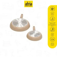 Atria Queen Fry Pan Panci Masak Isi 2 Alumunium Aloy 20X4CM & 26X4.7CM Lavender Mist Sesame Sesame