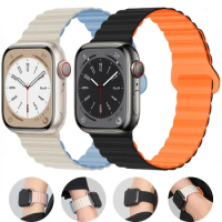 Magnetic Loop Silicone Strap for Apple Watch Band Ultra 49mm 8 7 45mm 41mm Sport Bracelet Wristband for 6 5 4 SE 44mm 40mm 42mm