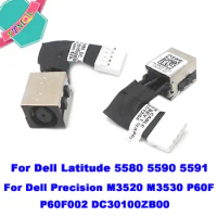1-5Pcs Portatil Dc Power Jack Cabo Conector ParaFor Dell Latitude 5580 5590 5591 Precision M3520 M3530 P60F P60F002 DC30100ZB00