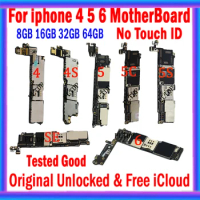 For iphone 5 5S 5C SE 6 6 Plus 6S Plus Motherboard Original Unlocked Without Touch ID Mainboard With Full Chips Clean iCloud MB