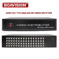 48 Ports 16CH in/48CH Output Professional High Definition Video Splitter,Support CVI/TVI/AHD Camera Bnc Output,MaxUp to 300-600M