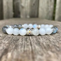 Moonstone and Labradorite Beaded Gemstone Bracelet Labradorite Bracelet Moonstone Bracelet