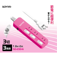 【KINYO】2P2孔3開3插可轉向插頭延長線1.8M6尺(延長線)