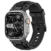 【Amband】AmBand Apple Watch 智能錶帶 ☆ M1S Metal 黑扣x黑錶帶(49mm - Apple Watch Ultra 2 / 1)