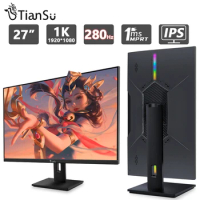 TIANSU 27 Inch Monitor 280Hz 1K 240Hz Monitor 1080P Full HD Display Gamer for PC HDMI IPS Computer Screen DP 1MS Gaming Monitor